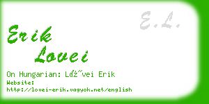 erik lovei business card